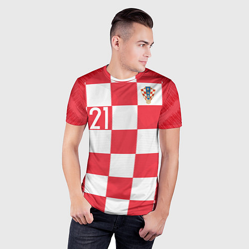 Мужская спорт-футболка Domagoj Home WC 2018 / 3D-принт – фото 3