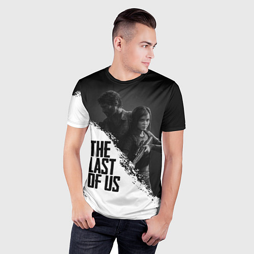 Мужская спорт-футболка The Last of Us: White & Black / 3D-принт – фото 3