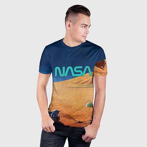 Мужская спорт-футболка NASA on Mars / 3D-принт – фото 3