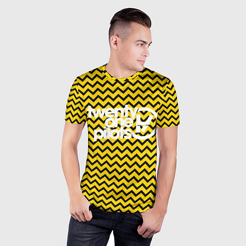 Мужская спорт-футболка 21 Pilots: Yellow ZigZag / 3D-принт – фото 3