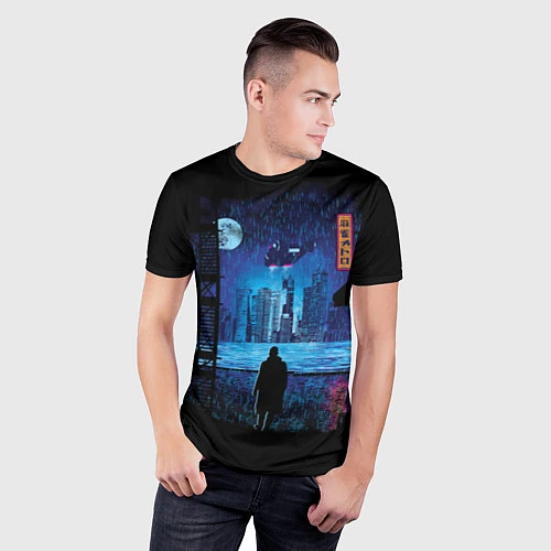 Мужская спорт-футболка Blade Runner: Dark Night / 3D-принт – фото 3