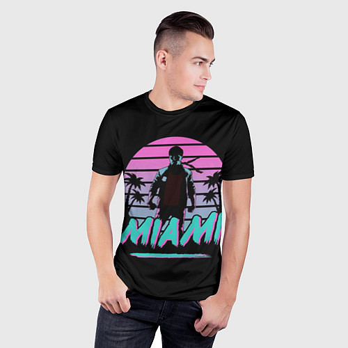 Мужская спорт-футболка Майами / 3D-принт – фото 3