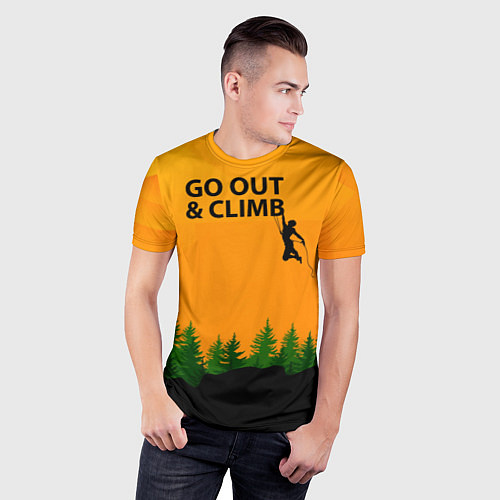 Мужская спорт-футболка Go Out & Climb / 3D-принт – фото 3