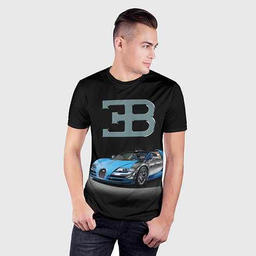 Мужская спорт-футболка Bugatti - motorsport extreme / 3D-принт – фото 3