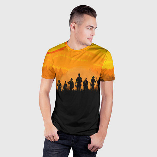 Мужская спорт-футболка Red Dead Redemption: Orange Sun / 3D-принт – фото 3