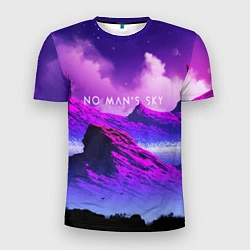 Футболка спортивная мужская No Man's Sky: Neon Mountains, цвет: 3D-принт