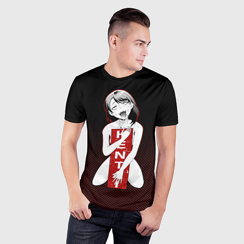 Мужская спорт-футболка AHEGAO x HENTAI / 3D-принт – фото 3