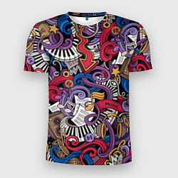 Мужская спорт-футболка Music collage