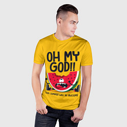 Футболка спортивная мужская Oh my God!, цвет: 3D-принт — фото 2