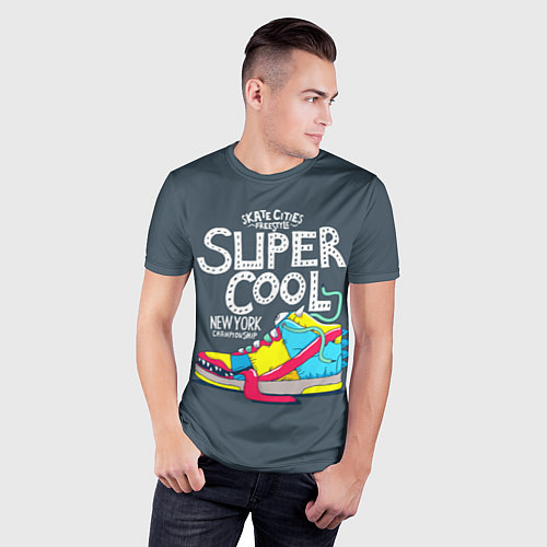 Мужская спорт-футболка Super Сool / 3D-принт – фото 3