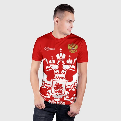 Мужская спорт-футболка Red Russia / 3D-принт – фото 3