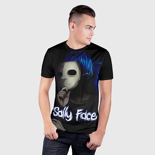 Мужская спорт-футболка Sally Face: Dark Mask / 3D-принт – фото 3