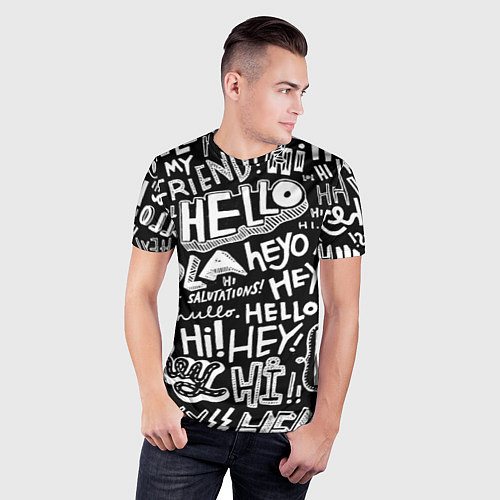 Мужская спорт-футболка Hello Pattern / 3D-принт – фото 3