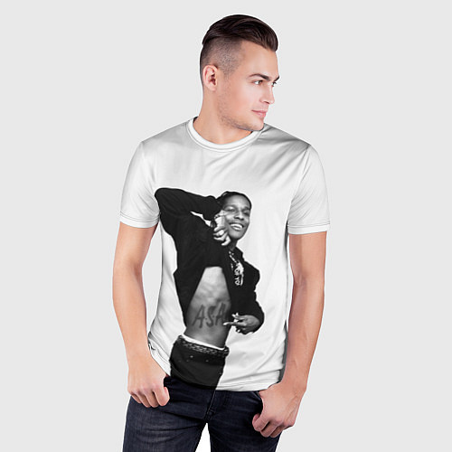 Мужская спорт-футболка ASAP Rocky: White Fashion / 3D-принт – фото 3