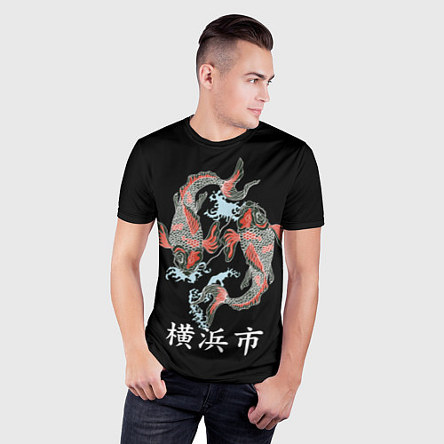 Мужская спорт-футболка Иокогама / 3D-принт – фото 3