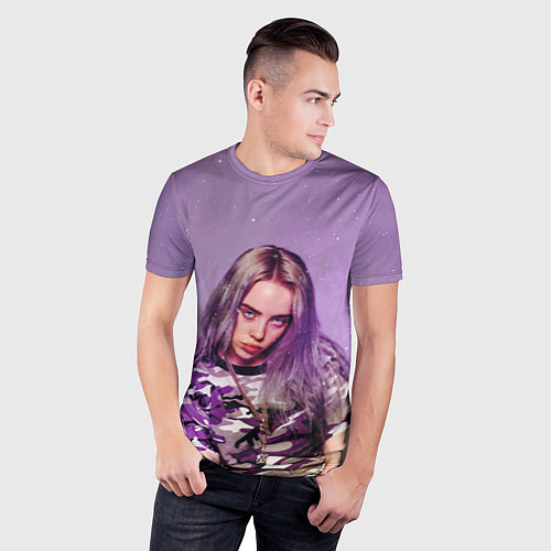 Мужская спорт-футболка Billie Eilish: Violet Fashion / 3D-принт – фото 3