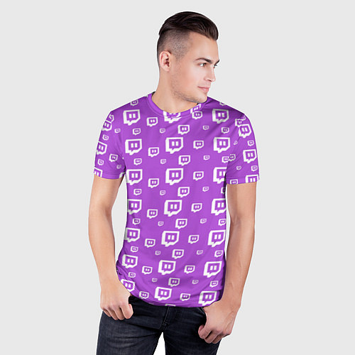 Мужская спорт-футболка Twitch: Violet Pattern / 3D-принт – фото 3