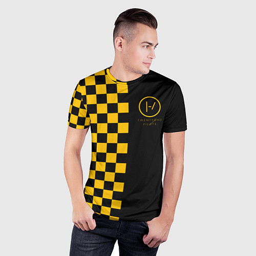 Мужская спорт-футболка 21 Pilots: Yellow Grid / 3D-принт – фото 3