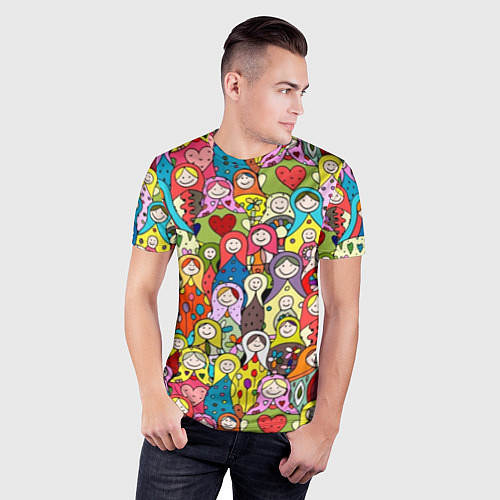 Мужская спорт-футболка Весёлые матрешки / 3D-принт – фото 3