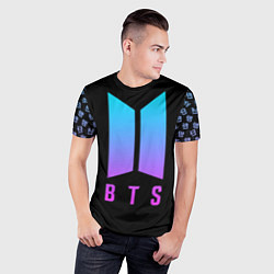 Футболка спортивная мужская BTS: Neon Night, цвет: 3D-принт — фото 2