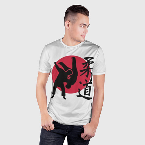 Мужская спорт-футболка Дзюдо бойцы / 3D-принт – фото 3