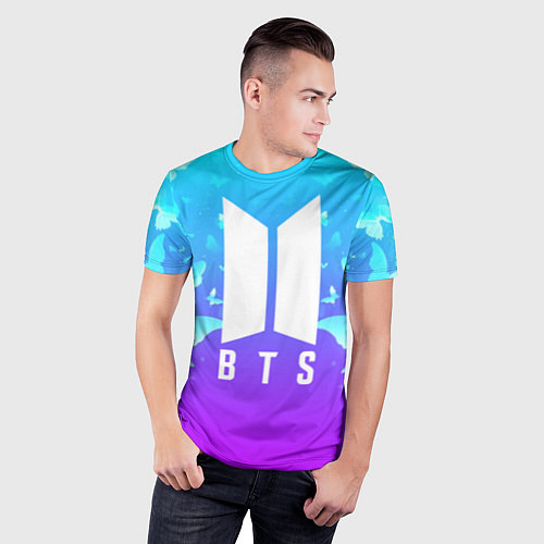 Мужская спорт-футболка BTS: Violet Butterflies / 3D-принт – фото 3