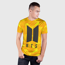 Футболка спортивная мужская BTS: Yellow Style, цвет: 3D-принт — фото 2