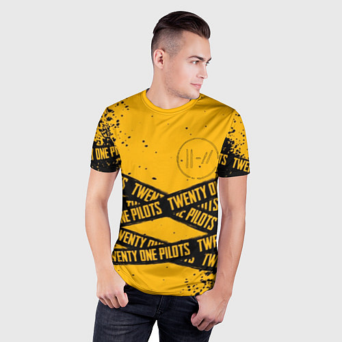 Мужская спорт-футболка 21 Pilots: Yellow Levitate / 3D-принт – фото 3