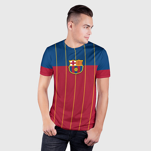 Мужская спорт-футболка FC Barcelona / 3D-принт – фото 3