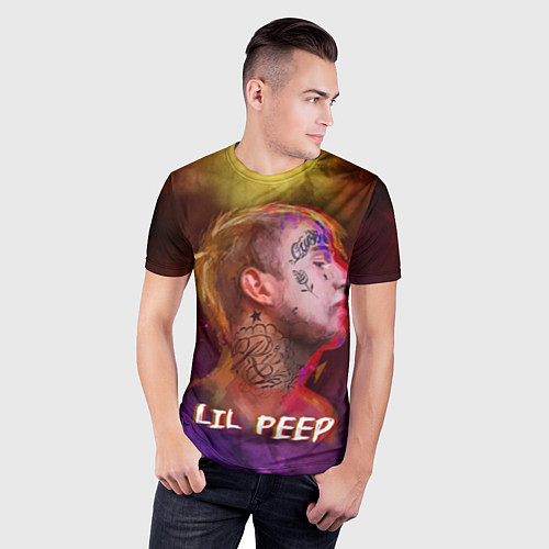 Мужская спорт-футболка Lil Peep ART / 3D-принт – фото 3