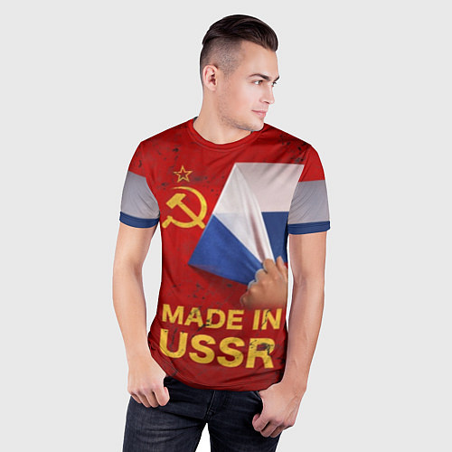 Мужская спорт-футболка MADE IN USSR / 3D-принт – фото 3
