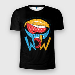 Футболка спортивная мужская Wow - lips with tongue, цвет: 3D-принт