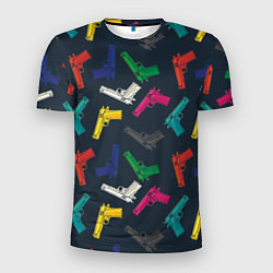 Мужская спорт-футболка Разноцветные пистолеты