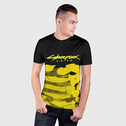 Футболка спортивная мужская Cyberpunk 2077: Black & Yellow, цвет: 3D-принт — фото 2