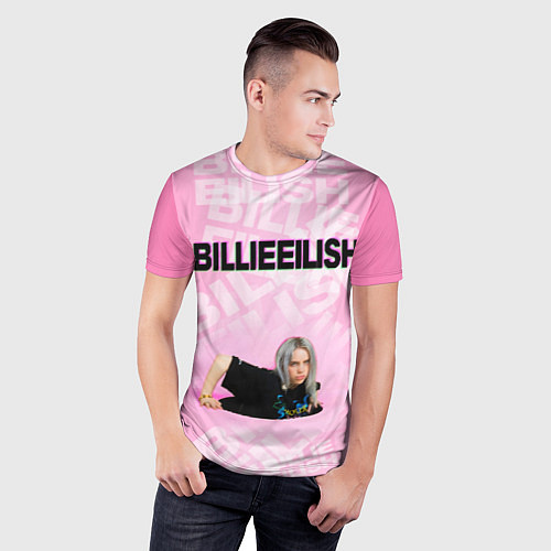 Мужская спорт-футболка Billie Eilish: Pink Mood / 3D-принт – фото 3