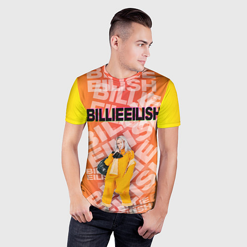 Мужская спорт-футболка Billie Eilish: Yellow Mood / 3D-принт – фото 3