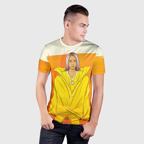 Мужская спорт-футболка Billie Eilish: Yellow Girl / 3D-принт – фото 3