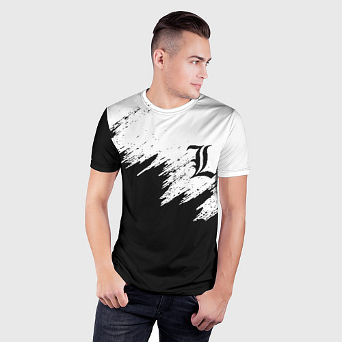 Мужская спорт-футболка L letter line / 3D-принт – фото 3