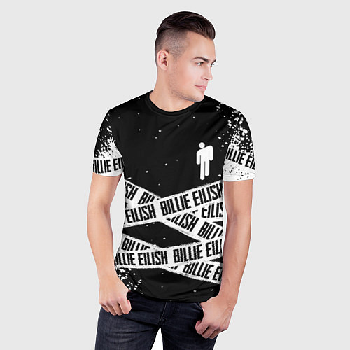 Мужская спорт-футболка BILLIE EILISH: Black Tape / 3D-принт – фото 3