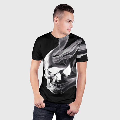 Мужская спорт-футболка Wind - smoky skull / 3D-принт – фото 3