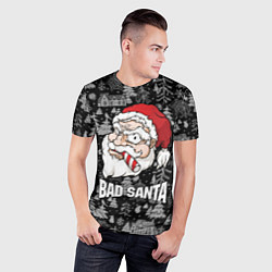 Футболка спортивная мужская Плохой Санта с конфетой, цвет: 3D-принт — фото 2