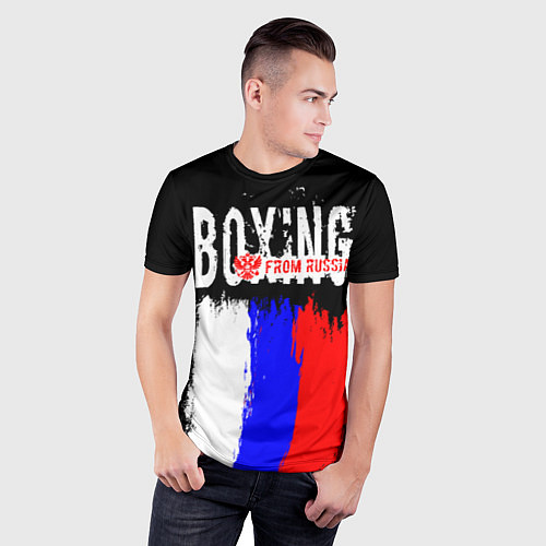 Мужская спорт-футболка Boxing from Russia / 3D-принт – фото 3