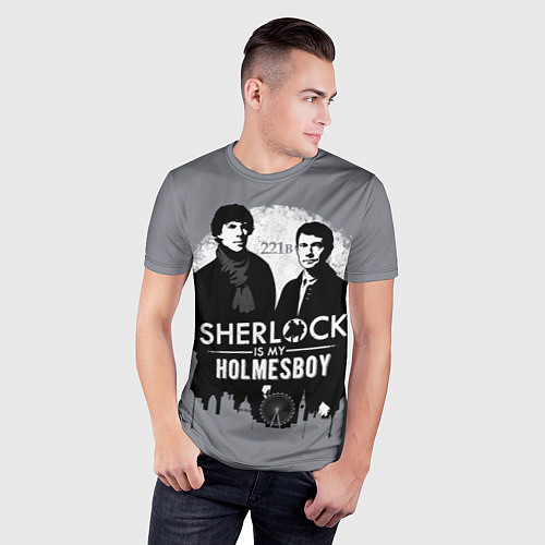 Мужская спорт-футболка Sherlock Holmesboy / 3D-принт – фото 3