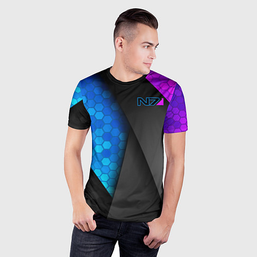 Мужская спорт-футболка Mass Effect N7 / 3D-принт – фото 3