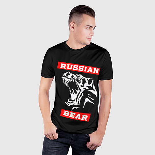 Мужская спорт-футболка RUSSIAN BEAR - WILD POWER / 3D-принт – фото 3