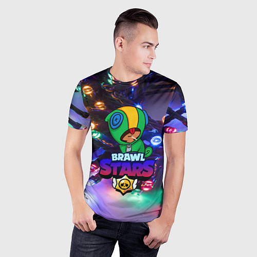 Мужская спорт-футболка BRAWL STARS НОВОГОДНИЙ / 3D-принт – фото 3