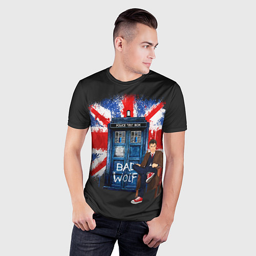 Мужская спорт-футболка Doctor Who: Bad Wolf / 3D-принт – фото 3