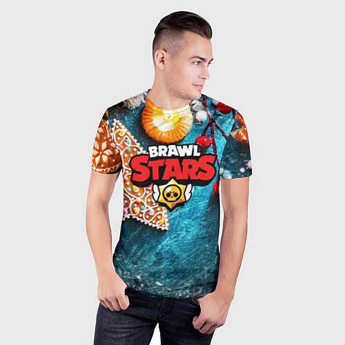 Мужская спорт-футболка Brawl Stars новогодний / 3D-принт – фото 3