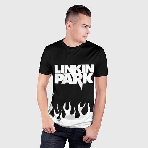 Мужская спорт-футболка Linkin Park: Black Flame / 3D-принт – фото 3