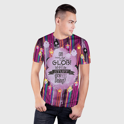 Мужская спорт-футболка Oh my Glob, lettering / 3D-принт – фото 3